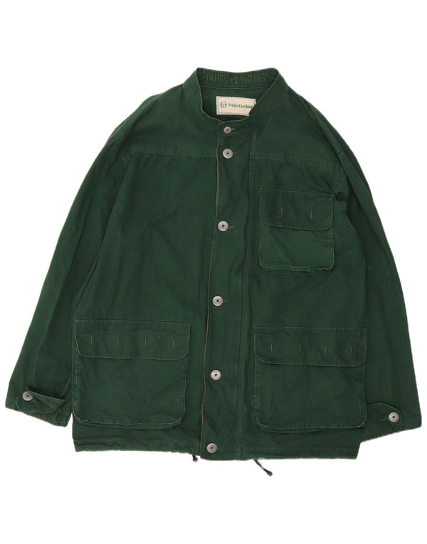 SERGIO TACCHINI Chaqueta utilitaria para hombre UK 42 XL Algodón verde