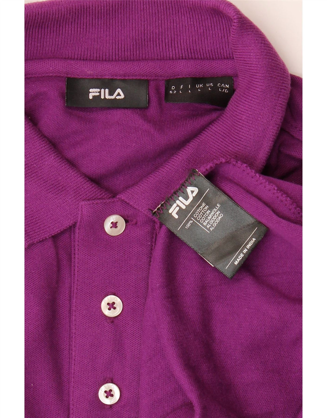 FILA Polo para hombre de algodón morado grande
