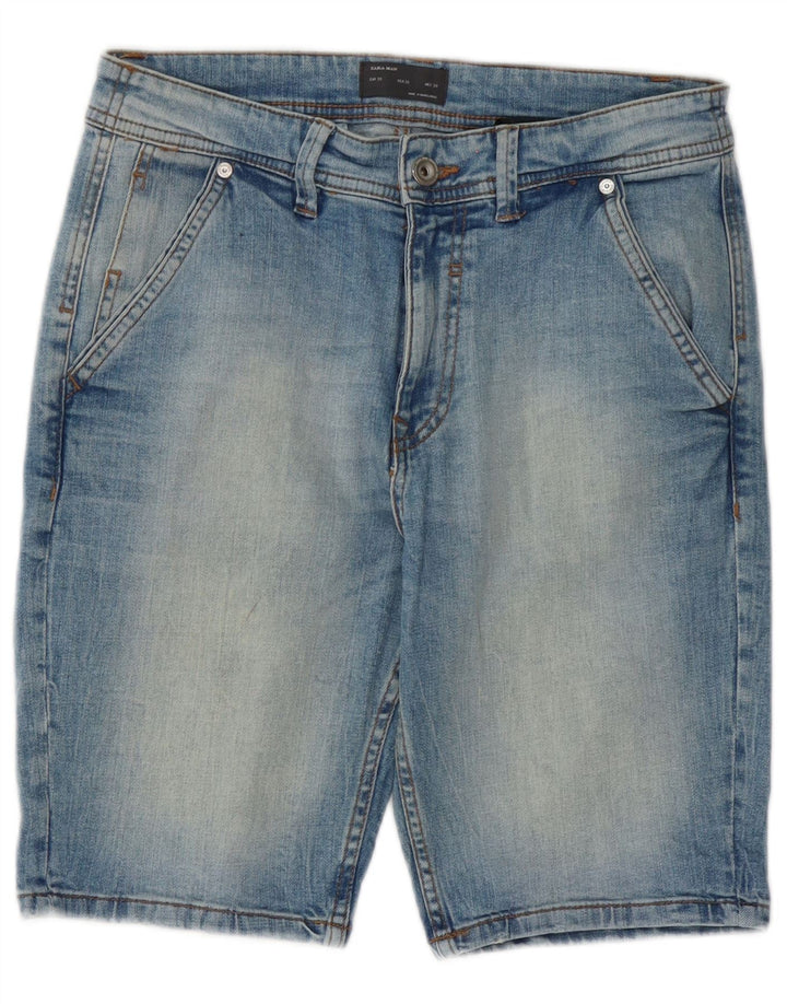 Zara Pantalones cortos de mezclilla para hombre EU 38 Small W30 Algodón azul