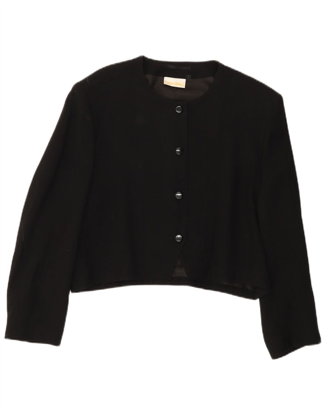 Cinnamon Chaqueta tipo blazer corta con 4 botones y manga 3/4 para mujer EU 38 Medium Black