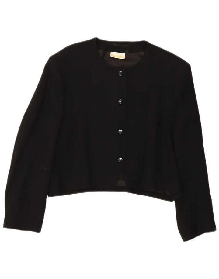Cinnamon Chaqueta tipo blazer corta con 4 botones y manga 3/4 para mujer EU 38 Medium Black