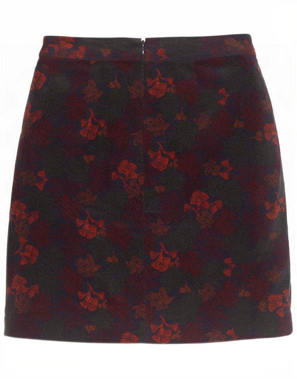 Falda de pana para mujer Seasalt UK 10 Small W28 Algodón floral multicolor