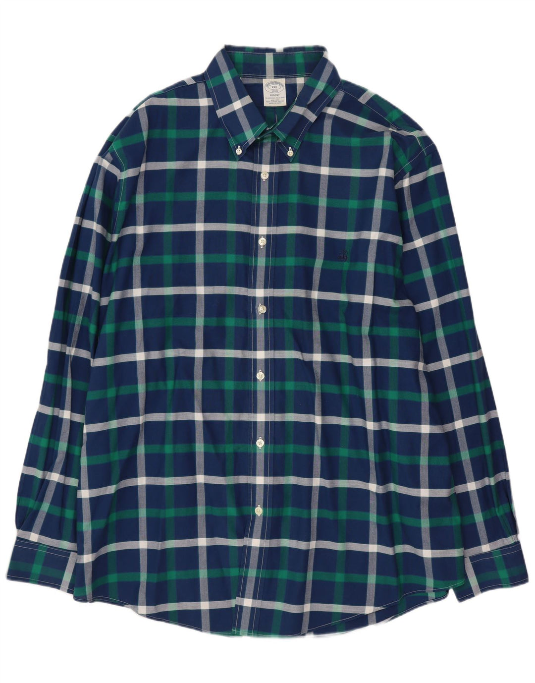 Brooks Brothers Camisa Regent para hombre 2XL Algodón a cuadros azules