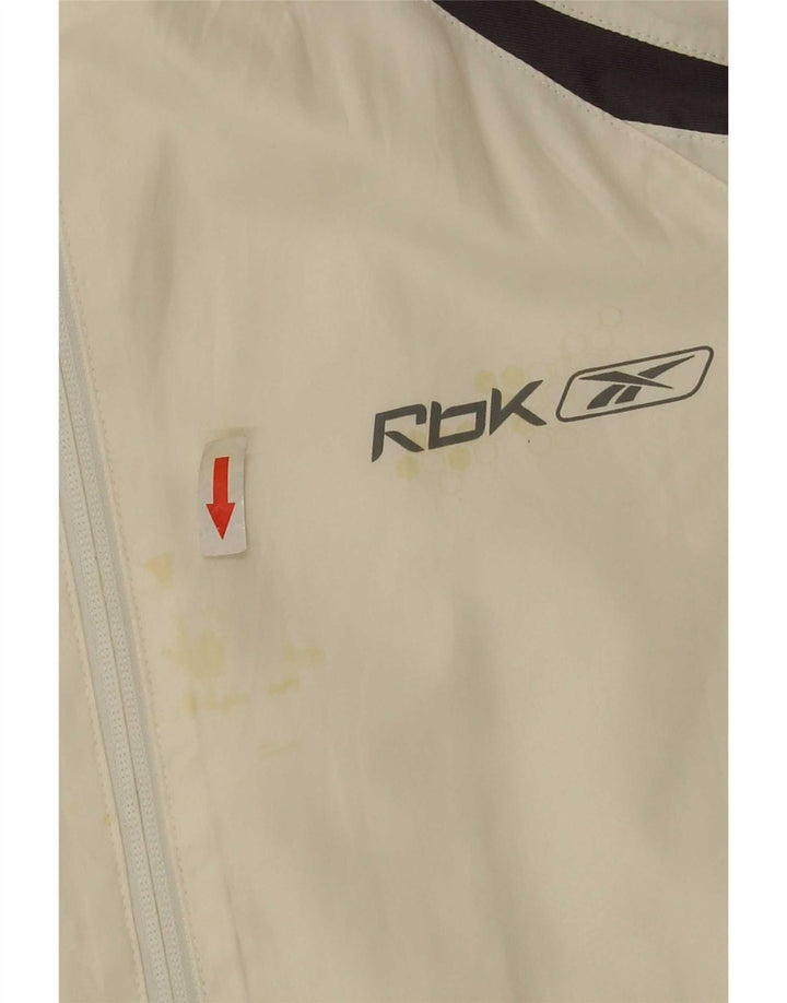 Reebok - Chaqueta de chándal para hombre, talla pequeña, color blanco, poliéster