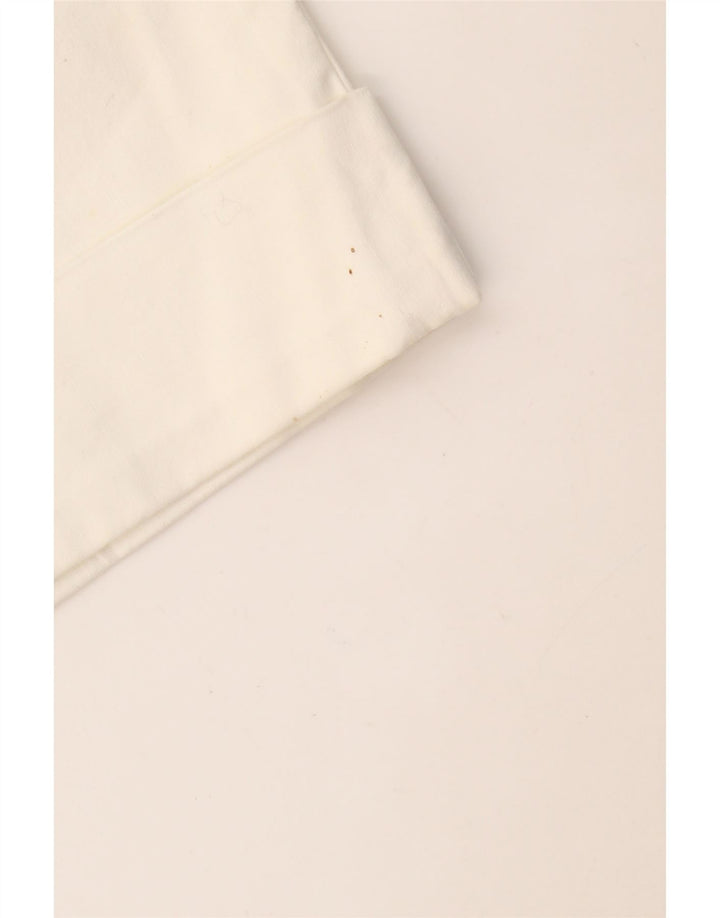 CALVIN KLEIN Pantalones capri ajustados para mujer US 12 Grande W34 L19 Blanco roto