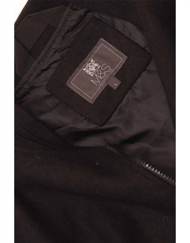 Marks & Spencer Chaqueta Bomber para Hombre Grande Negra