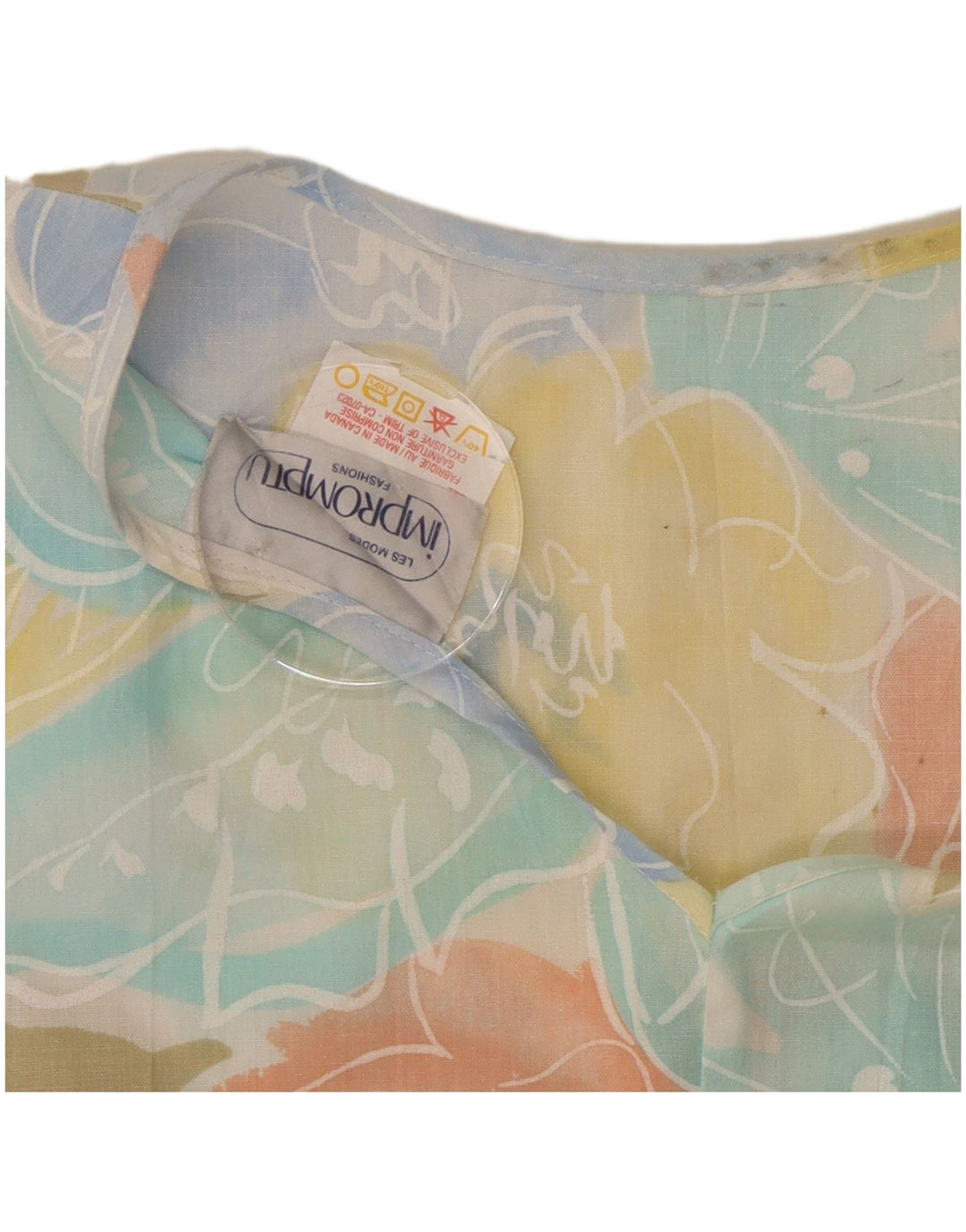 Impromptu Blusa corta para mujer UK 10 Small Poliéster floral multicolor