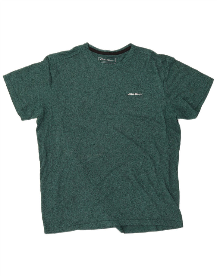 Eddie Bauer Camiseta de corte regular para hombre Top grande de poliéster moteado verde
