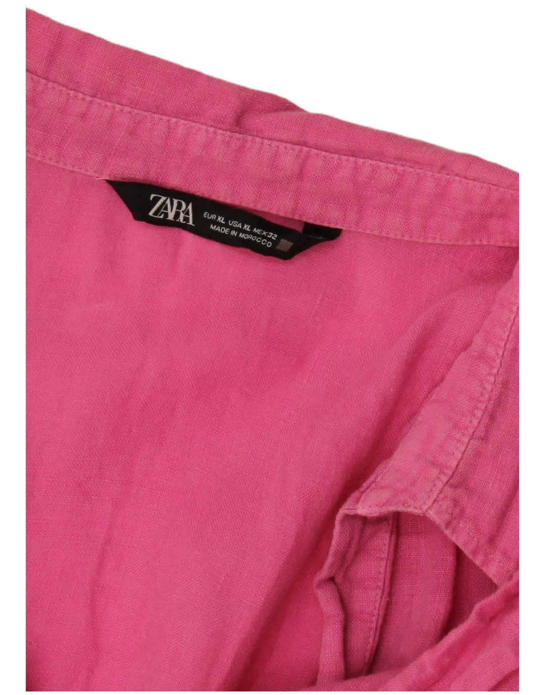 ZARA Mujer Blusa Camisa Manga Corta ES 40 XL Rosa