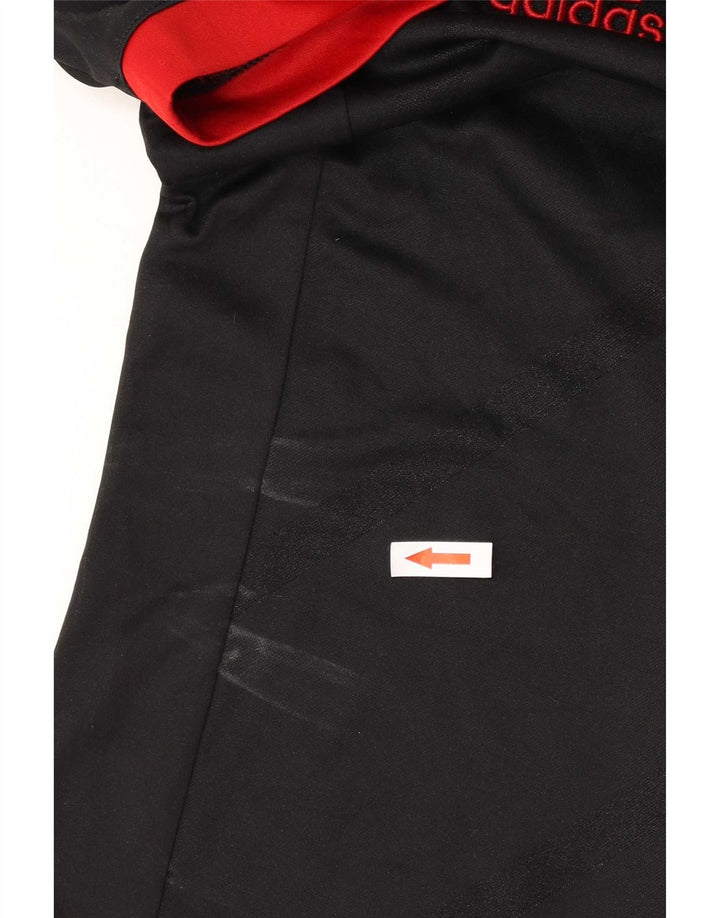 Adidas Mens Climalite Camiseta Top Pequeño Negro Rayas