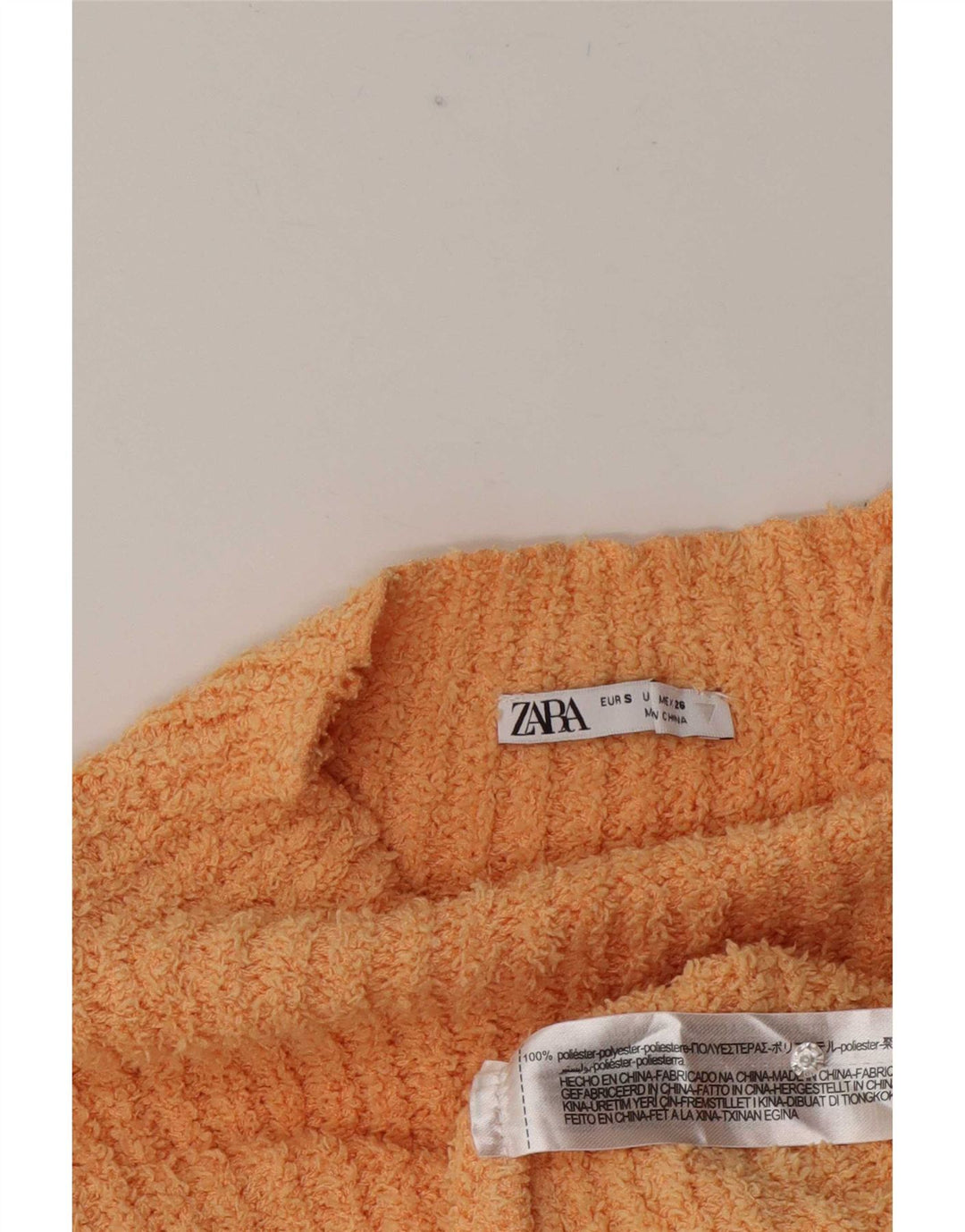 Zara Mujer Crop Turtle Neck Jumper Sweater UK 10 Small Naranja Poliéster