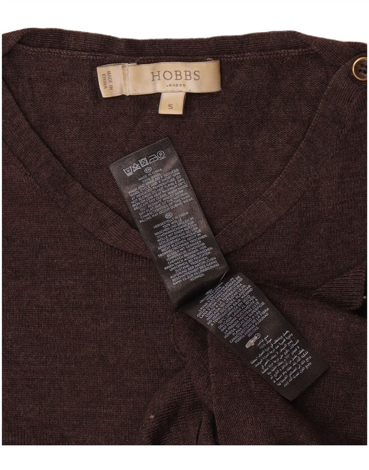 HOBBS Suéter con cuello barco para mujer UK 10 Small Brown Wool