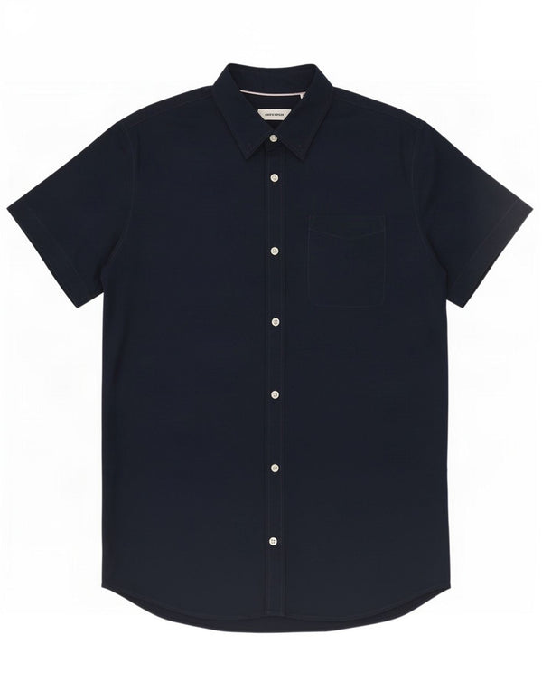 Jack & Jones Camisa de manga corta para hombre grande de algodón azul marino