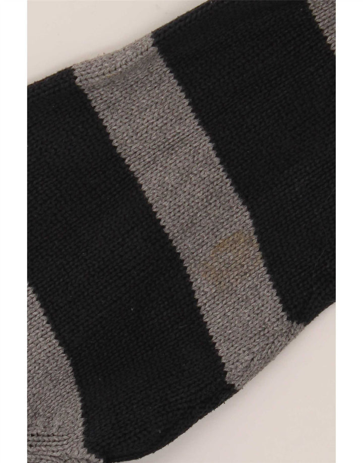 Chaps Suéter tipo jersey con cuello y cremallera para hombre, algodón a rayas, color negro, grande