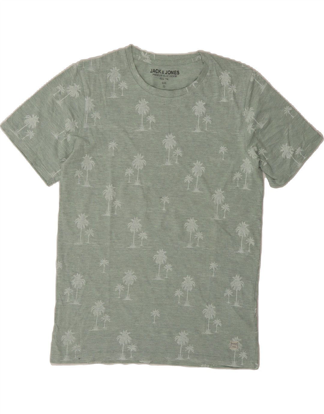 JACK & JONES Mens Abstract Pattern T-Shirt Top Small Green Cotton Vintage Jack & Jones and Second-Hand Jack & Jones from Messina Hembry 