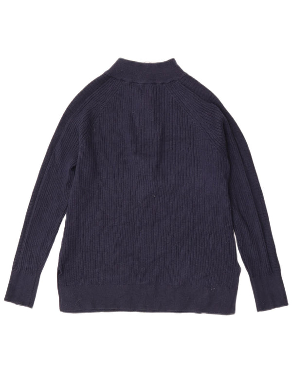 Marks & Spencer Jersey con cuello y cremallera para mujer UK 10 Small Azul marino