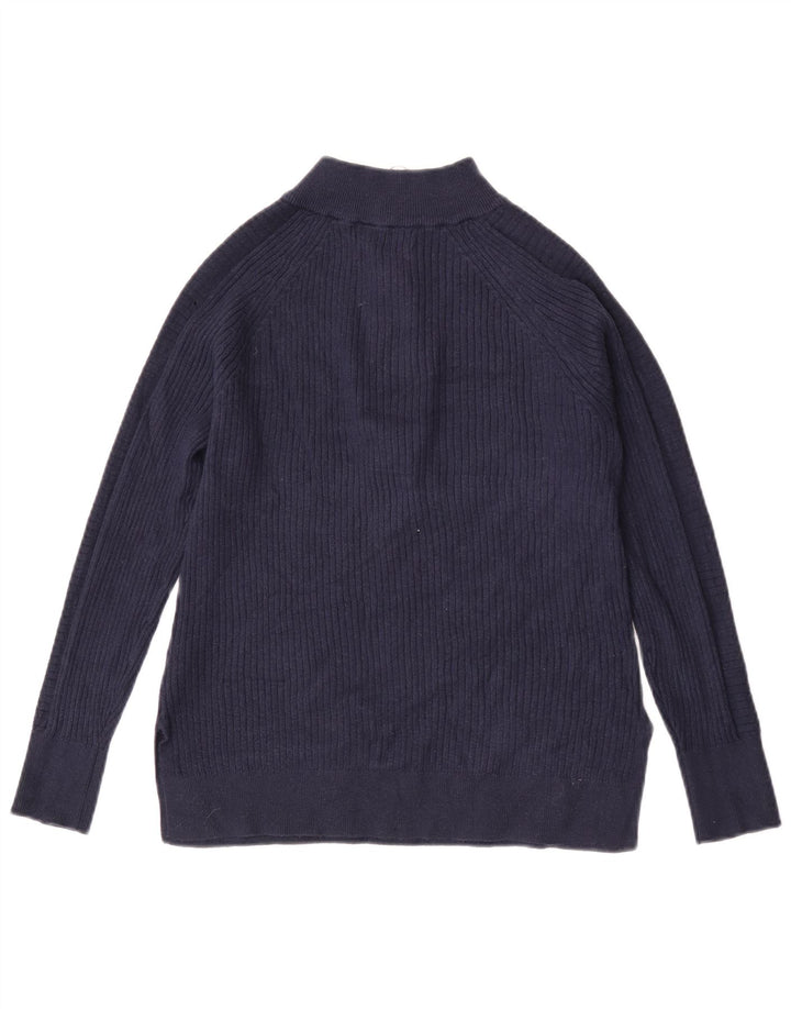 Marks & Spencer Jersey con cuello y cremallera para mujer UK 10 Small Azul marino