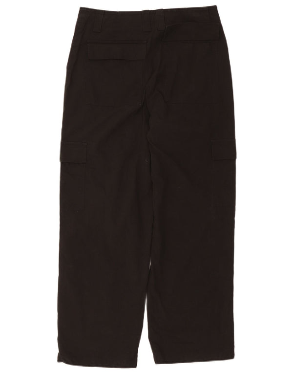 Zara Mujer Pantalones Cortos Cargo Rectos Pequeños W26 L25 Algodón Negro