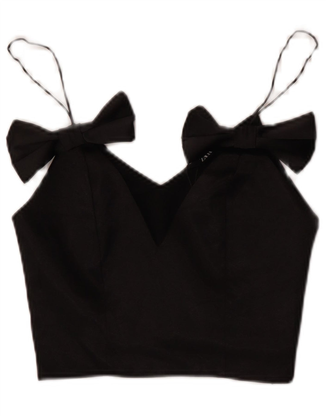 Zara Mujer Crop Cami Top UK 4 XS Poliéster Negro