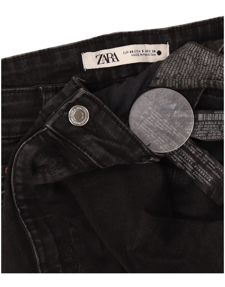 Jeans acampanados para mujer Zara EU 40 Talle Medio W30 L30 Negro Algodón