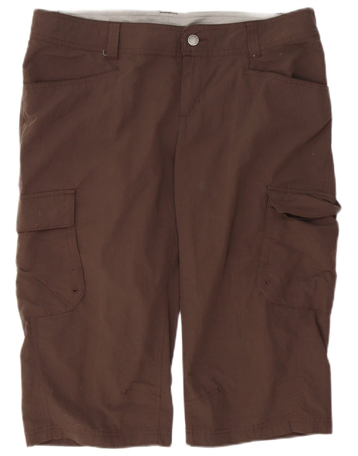 Columbia Bermudas tipo cargo para mujer, talla 12, talla grande, W36, nailon marrón