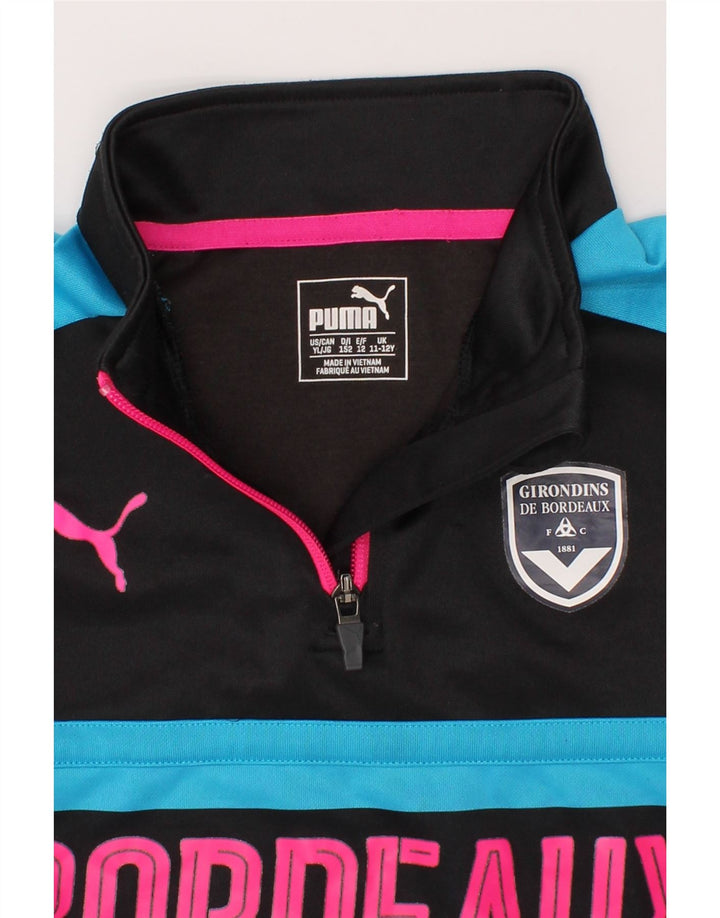 PUMA Boys Graphic Zip Neck Pullover Tracksuit Top 11-12 Years Black Vintage Puma and Second-Hand Puma from Messina Hembry 