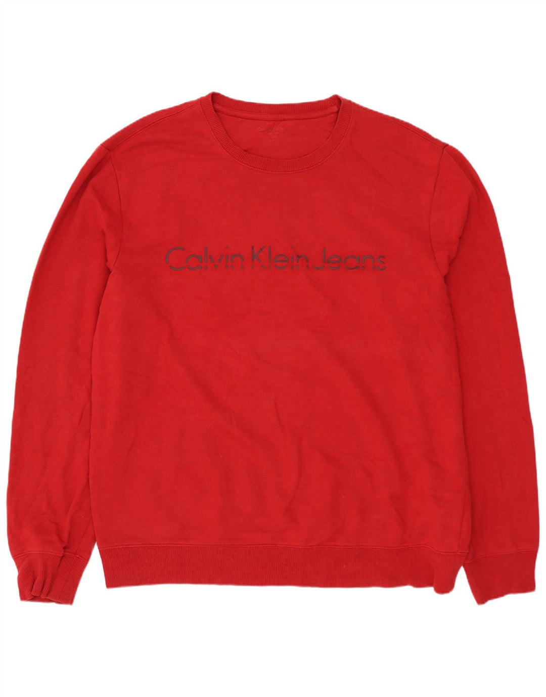 CALVIN KLEIN JEANS Sudadera gráfica para hombre Jumper XL Algodón rojo