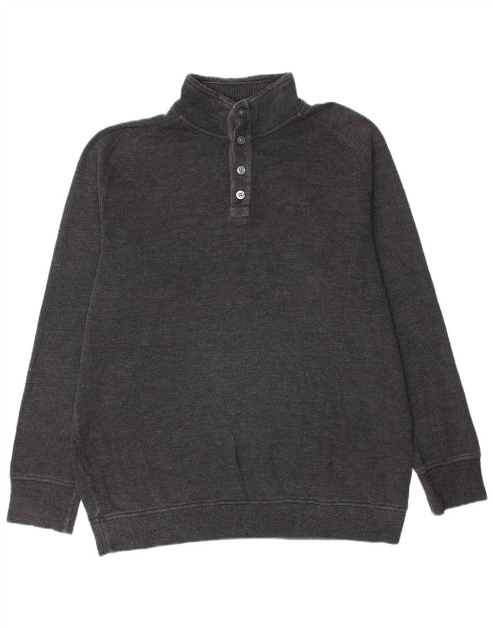 Marks & Spencer Jersey con cuello y botones para hombre de algodón gris medio