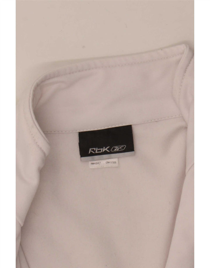 Reebok Chaqueta de chándal para mujer UK 40 Mediano Blanco Colorblock Poliéster