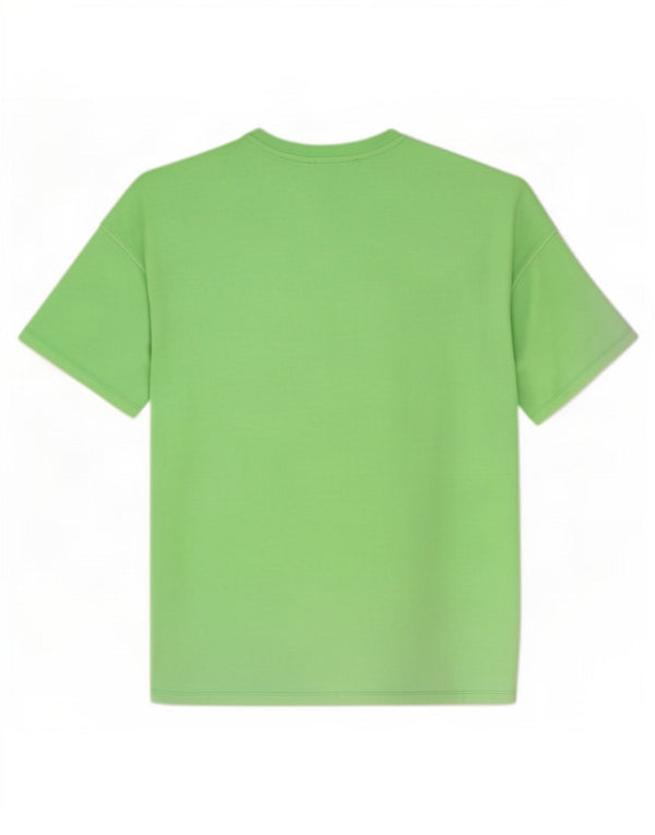 Zara Hombre Camiseta Top Grande Algodón Verde