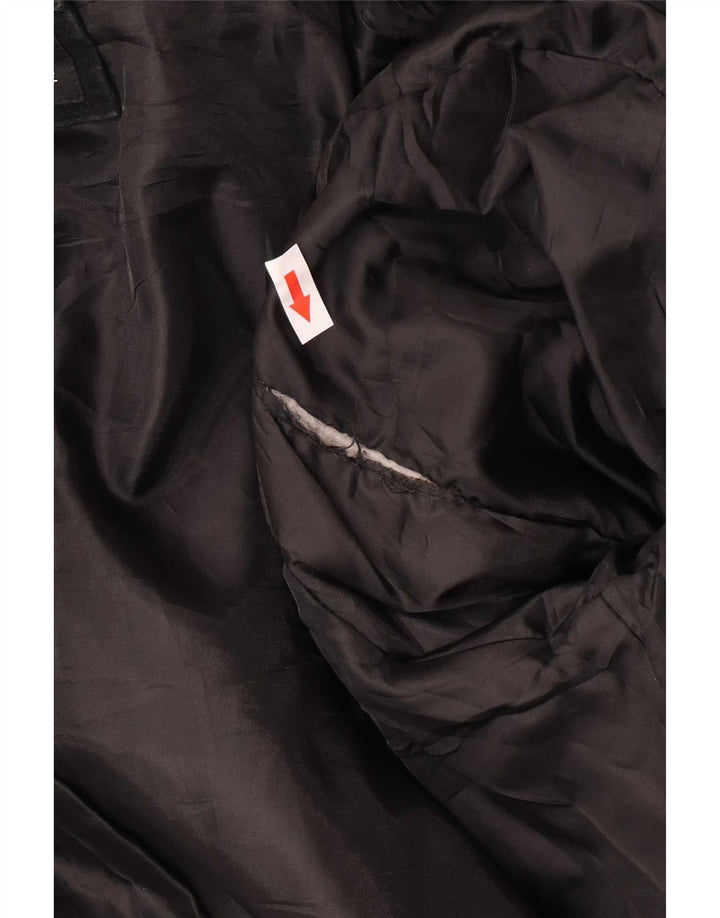 Zarro Mujer Chaqueta De Cuero Con Capucha IT 42 Medium Negro