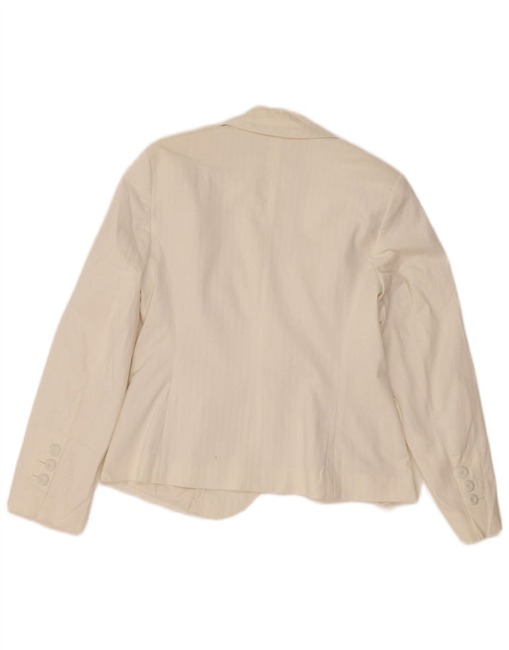 Marks & Spencer Chaqueta tipo blazer de 2 botones para mujer Reino Unido 42 Algodón blanco mediano