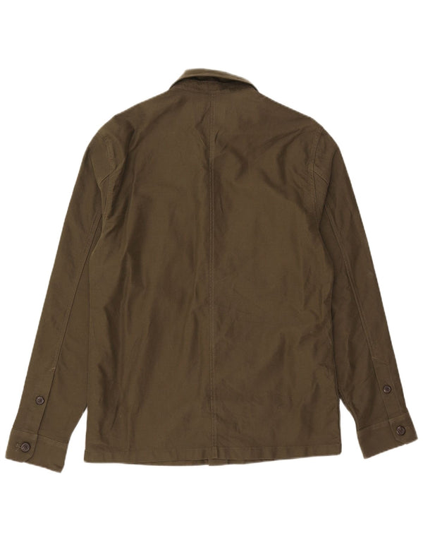 Marks & Spencer Camisa Sobrecamisa para Hombre Pequeña Algodón Caqui