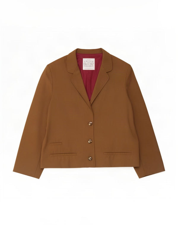 Benetton Chaqueta Americana De 3 Botones para Mujer UK 46 Large Caqui