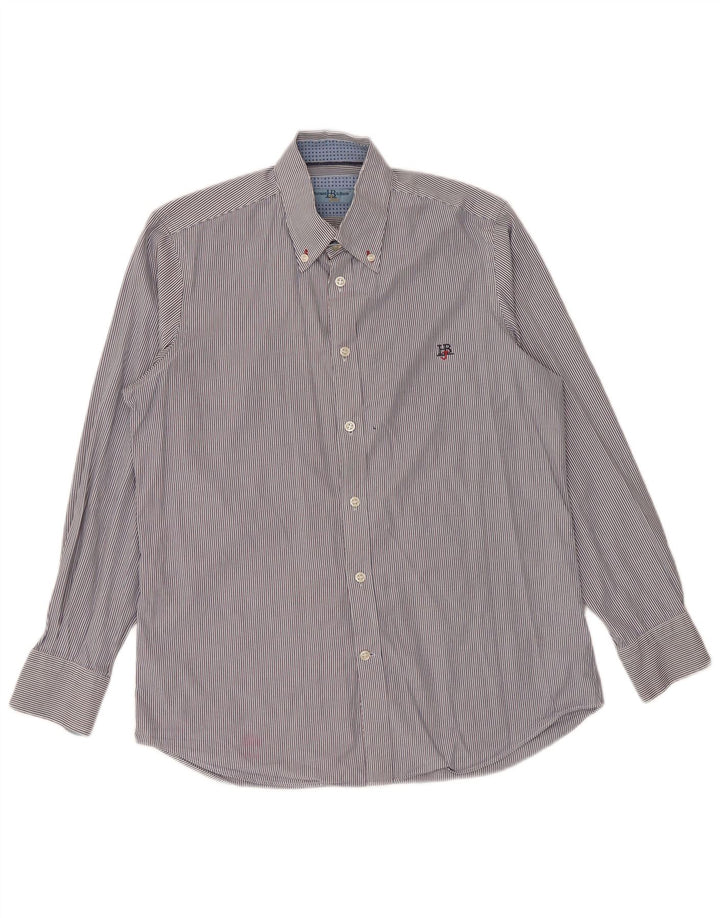 Camisa Harmont & Blaine para hombre pequeña de algodón a rayas azules
