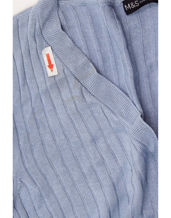 Marks & Spencer Blusa corta para mujer UK 42 Viscosa azul medio