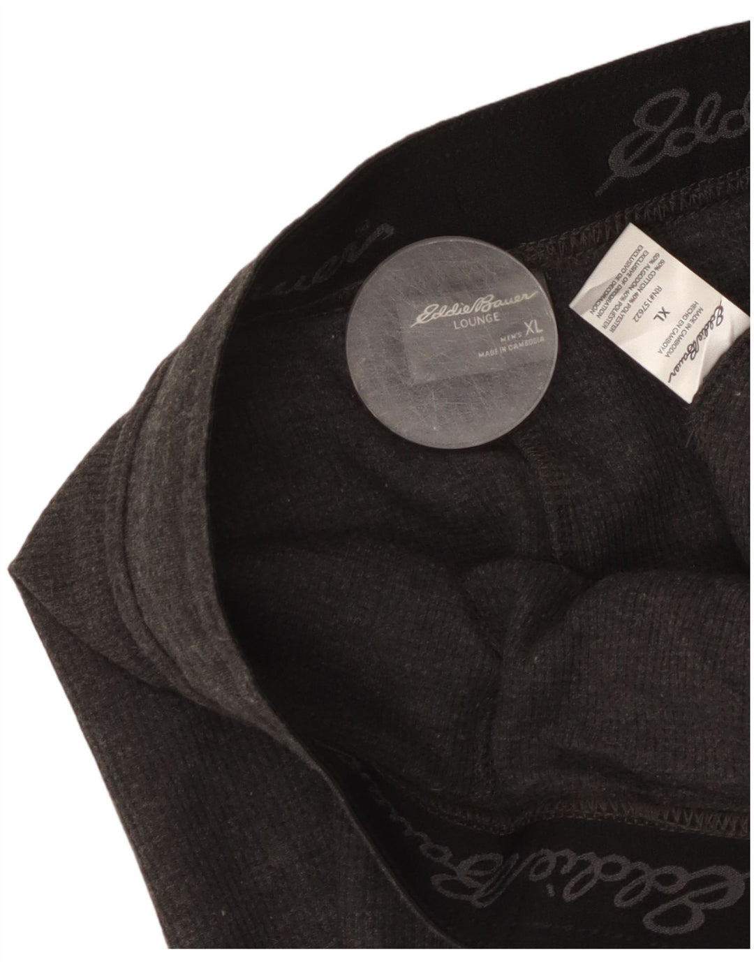 Eddie Bauer Pantalones cortos deportivos para hombre XL Gris Algodón