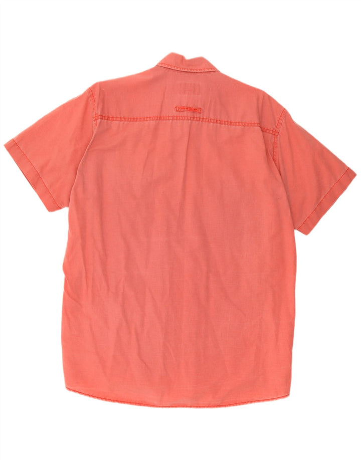 Camel Active - Camisa de manga corta para hombre, algodón rosa grande