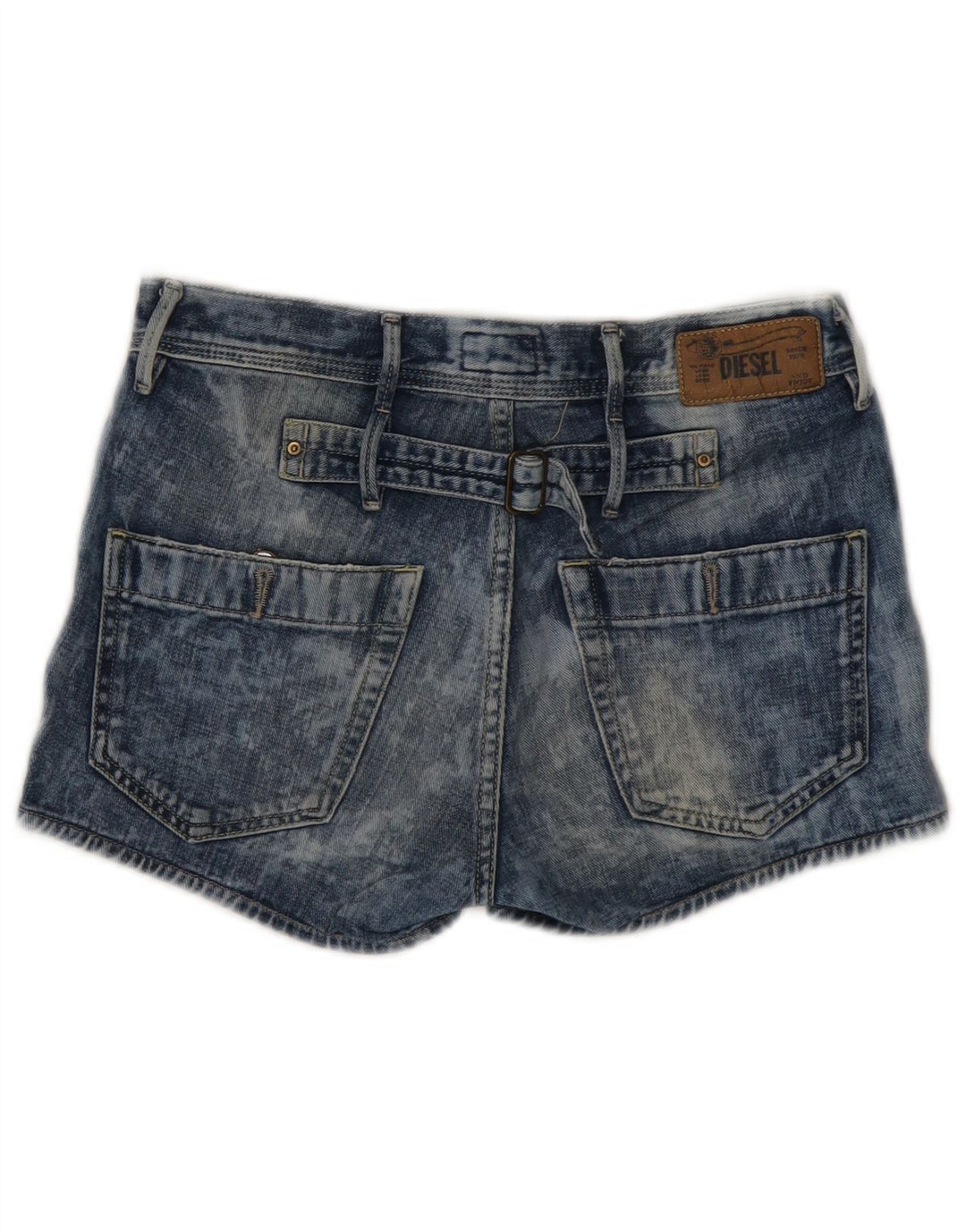 DIESEL Pantalones cortos vaqueros con lavado ácido para mujer W25 XS Algodón azul
