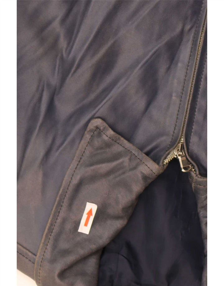 Kiros Chaqueta de cuero para hombre IT 52 XL Azul marino
