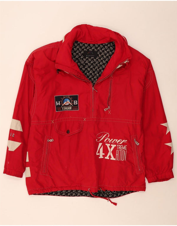 BOGNER Chaqueta anorak gráfica para hombre UK 42 XL Poliéster con bloques de color rojo
