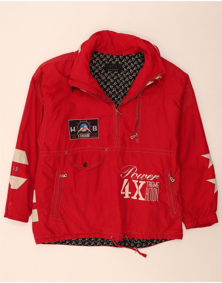 BOGNER Chaqueta anorak gráfica para hombre UK 42 XL Poliéster con bloques de color rojo