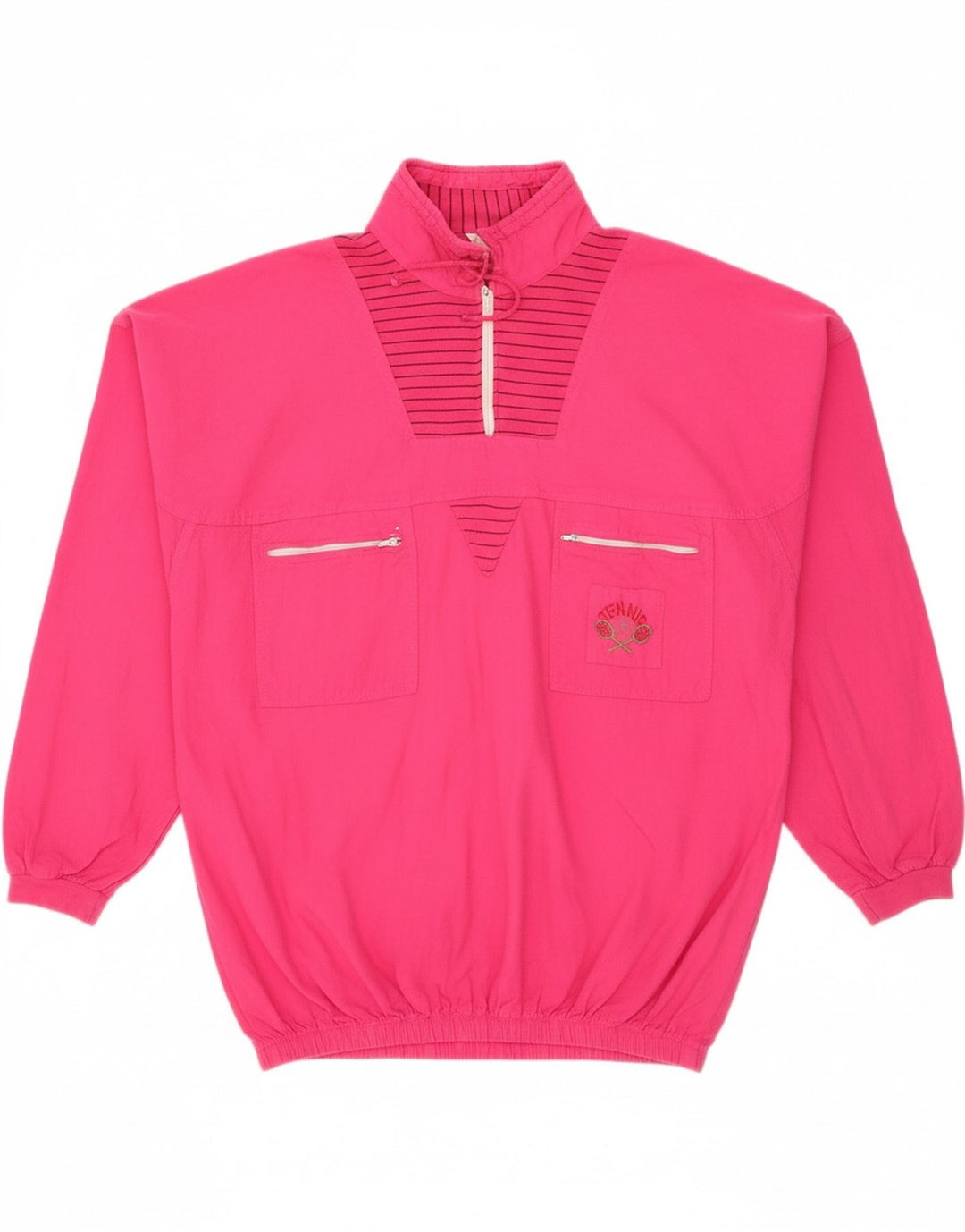 VINTAGE Mens Zip Neck Sweatshirt Jumper Large Pink Vintage Vintage and Second-Hand Vintage from Messina Hembry 