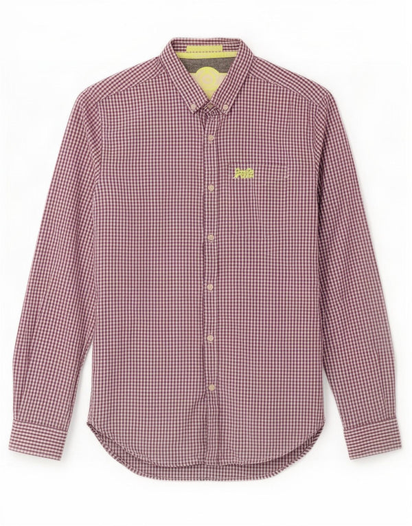 Camisa Superdry Para Hombre De Algodón A Cuadros Morado Pequeño
