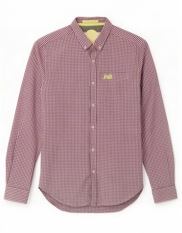 Camisa Superdry Para Hombre De Algodón A Cuadros Morado Pequeño