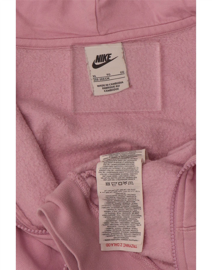 NIKE Suéter con capucha y cremallera extragrande para niñas 13-14 años XL Rosa