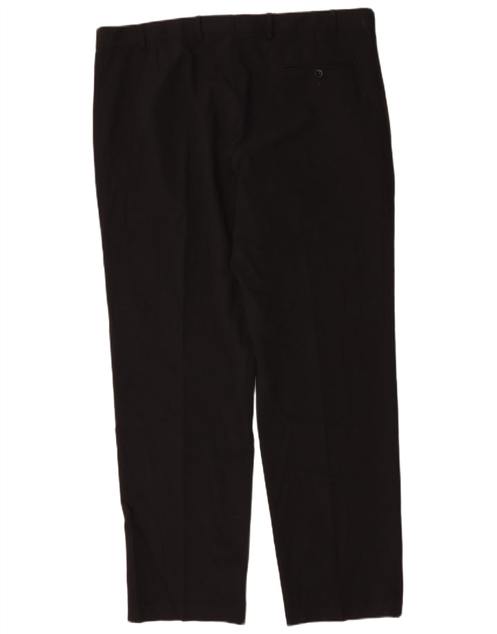 Marks & Spencer Pantalón de traje recto para hombre W42 L33 Poliéster negro