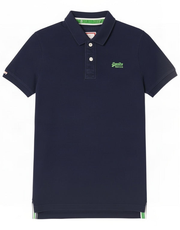 Polo Superdry para hombre de algodón azul marino medio