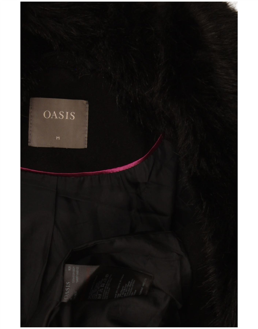 Abrigo Oasis para mujer UK 44 Poliéster negro mediano