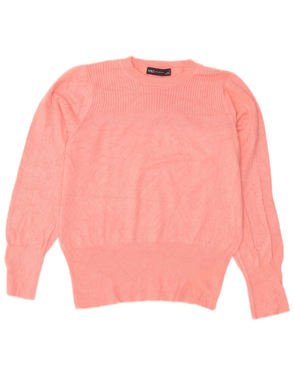 Marks & Spencer - Jersey de cuello redondo para mujer, talla 40, viscosa rosa mediana
